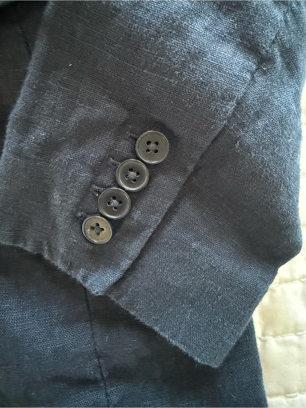 Abercrombie & Fitch navy blue linen blazer size S - Picture 5 of 8